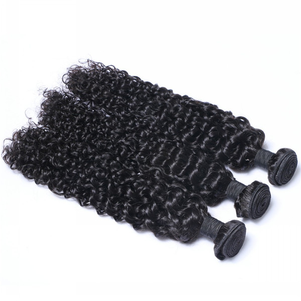 Real Human Hair Bundles Curly Hair Extension Weave Hair Kinky Curl Weft LM445